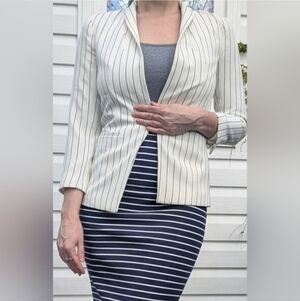 H&M Women's Striped Black and White Blazer